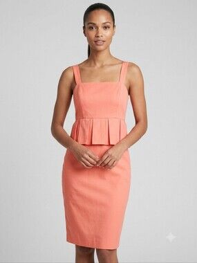 ​NWT J.Crew Silk Cotton Peplum Dress Pink Coral Faille Party Wedding 6
